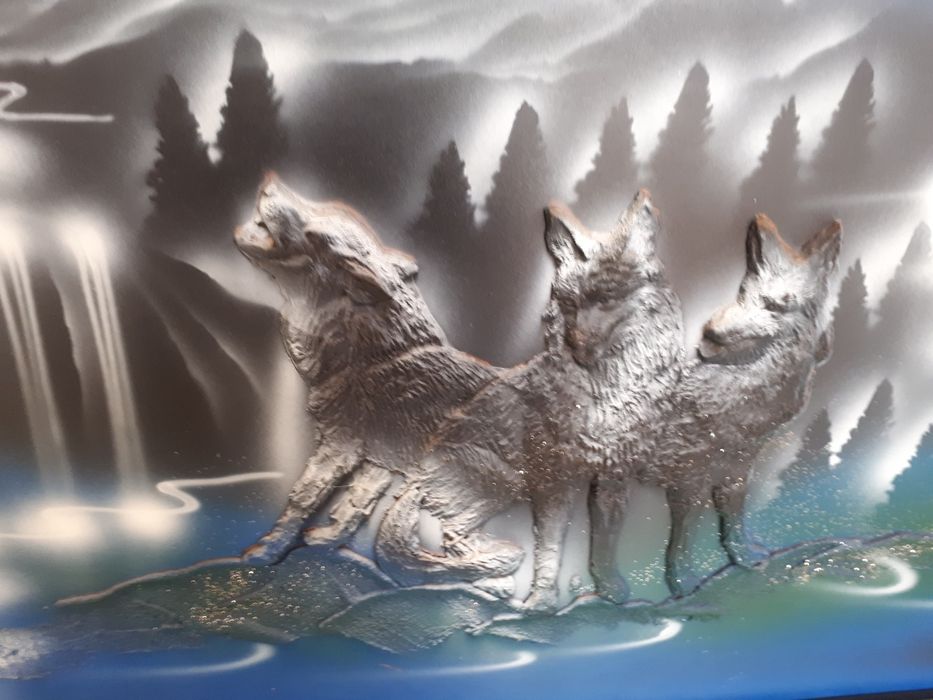 Quadro pintado sobre madeira platex