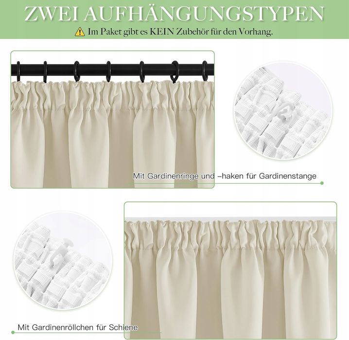 pony dance zasłony 145x140 beżowe 2 szt zaciemniające taśma