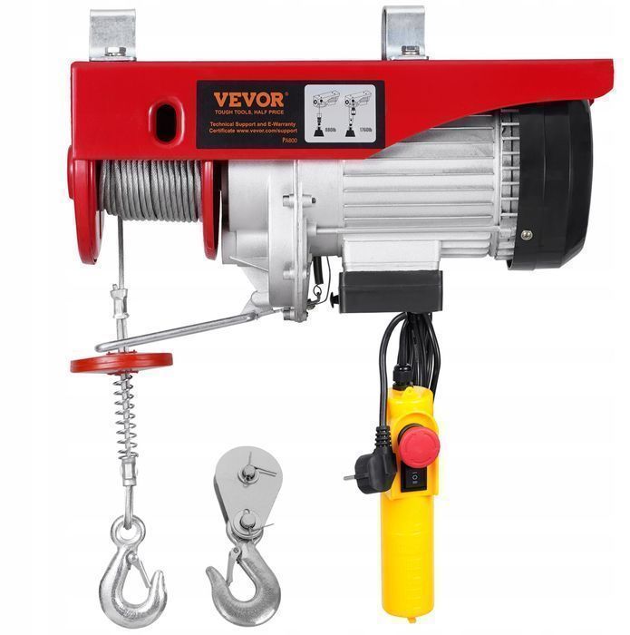 Wciągarka linowa elektryczna vevor 1000 kg 1600w mocny silnik 12m