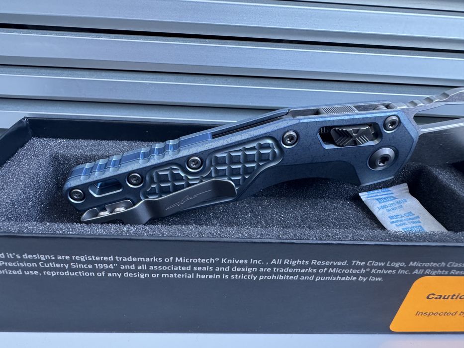 Navalha Microtech MSI Ram-Lok,titanio  Ice Blue Ano Frag, Stonewash 210-10FRMS6