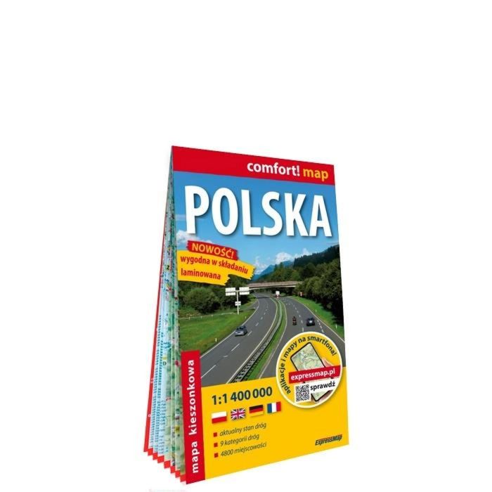 Comfort! map Polska 1:1/400, 000 midi mapa w.2026 praca zbiorowa Rok