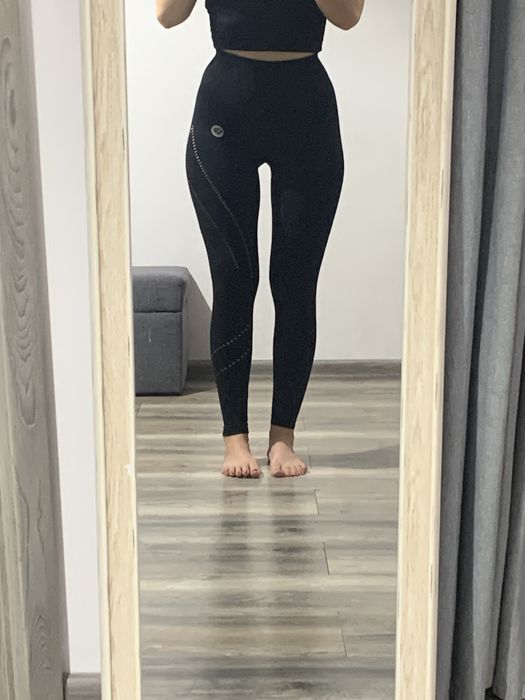 Leginsy gym glamour czarne S