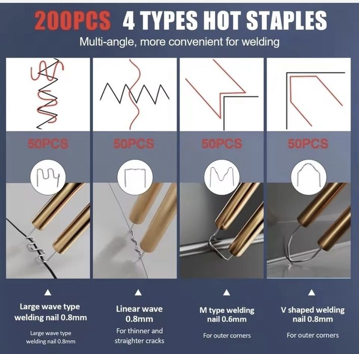 Аккумуляторный термостеплер для пластика + 200 скоб
