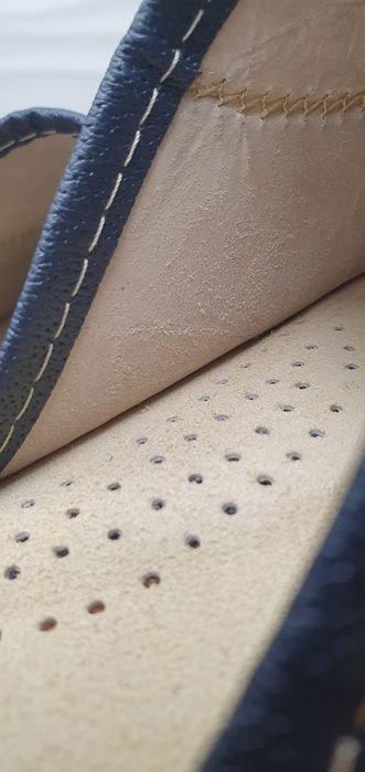 Kapcie 42 laczki pantofle męskie skóra naturalna skórzane granatowe