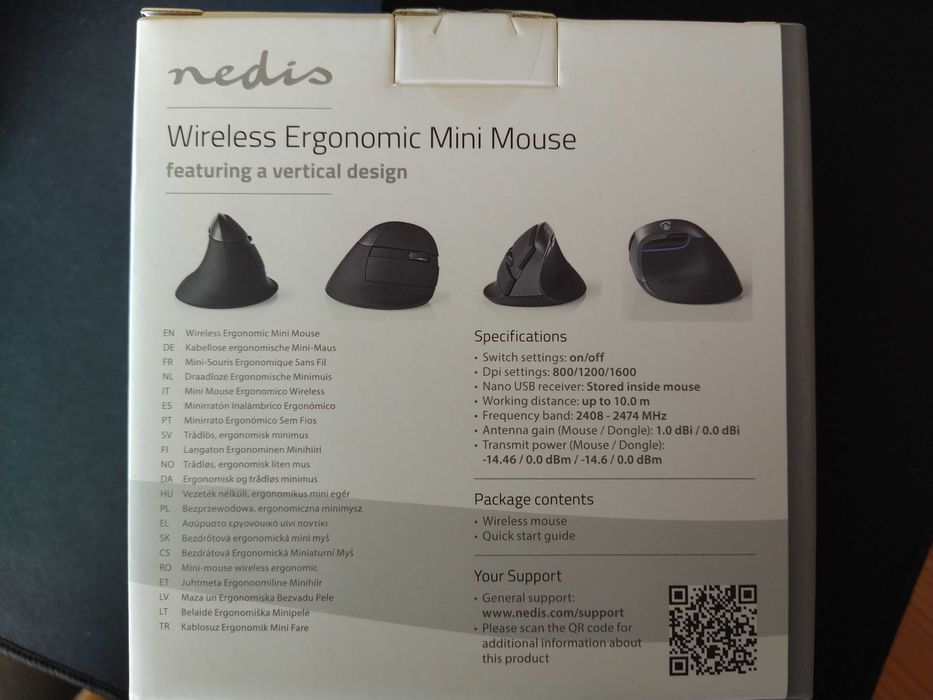 Rato novo Vertical Ergonómico nedis com 6 botões e 1600 dpi para uma experiência confortável e prática