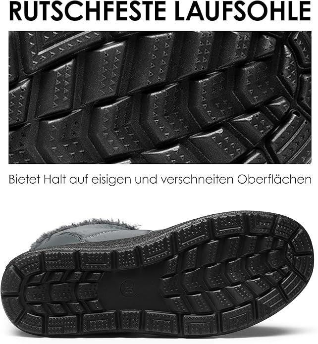 Women's Winter Snow Boots - Waterproof Nylon - 42 Grey