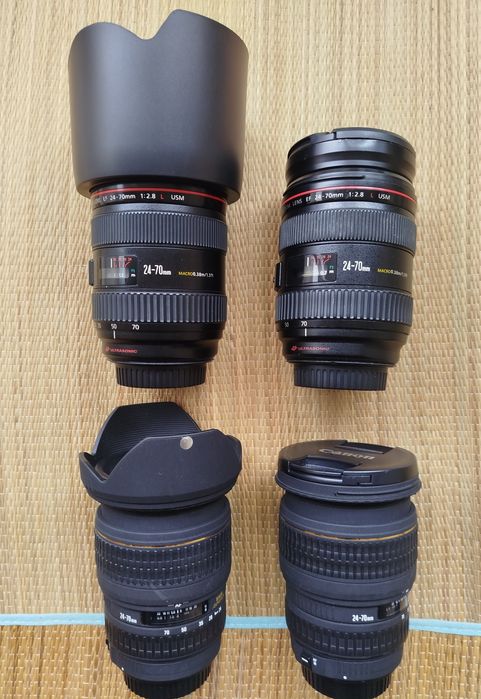 Canon 70-200, 24-70, 24-105, 70-300, 24mm