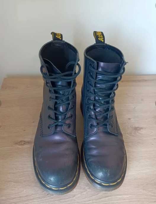 Dr. Martens Dark Roxo Purple Metallic Chrome de 8 ilhós, tamanho 38 EU / UK 5