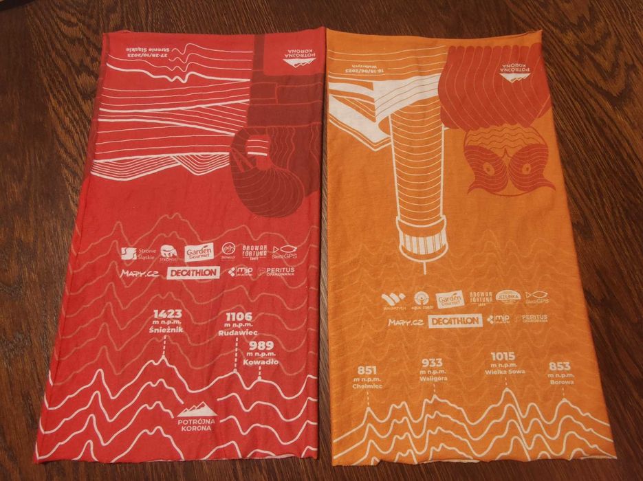 chusta wielofunkcyjna bandana buff potrojna korona pomaranczowa