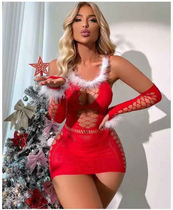 Новорічна еротична сукня«Санта / Снігуронька»