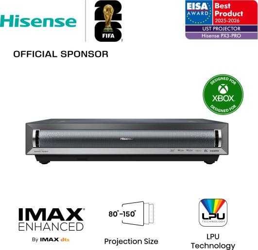 Projektor HISENSE PX3-Pro 4K UHD (3840 x 2160)  lumen Wi-Fi Bluetooth