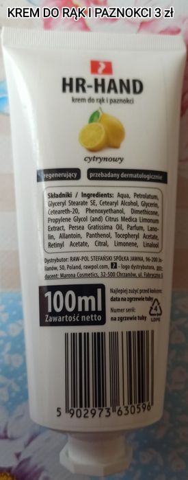 Krem do rąk cytrynowy