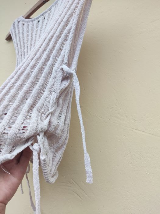 Żakardowa bluzka kamizelka plecionka