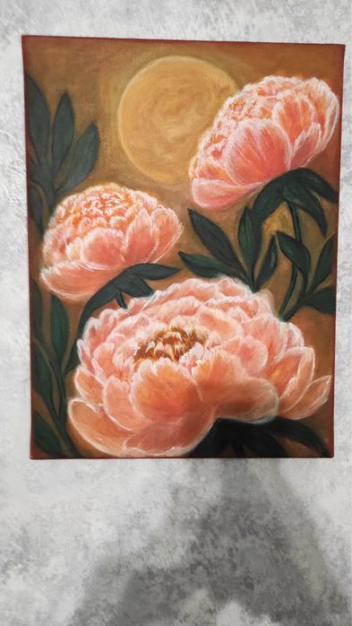 Авторська картина “Півонії в золотому світлі