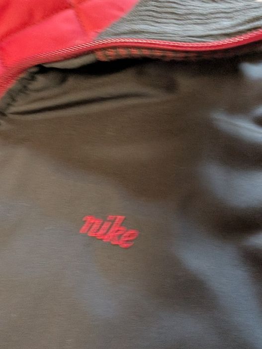 Brązowa kurtka dwustronna Nike vintage reversible y2k