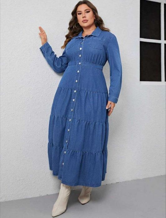 Джинсовое платье размер 3х на наш 56- 58 примерно