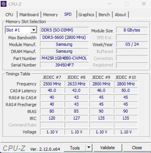 Samsung DDR5 16GB (2x8GB) 5600MHz SO-DIMM для ноутбука/Міні-ПК