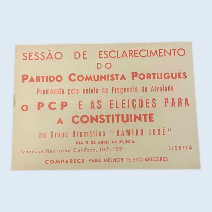 Folheto Sessão de Esclarecimento do PCP