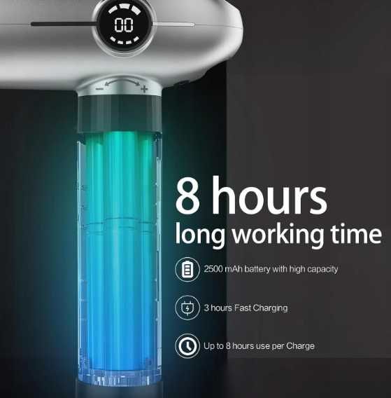 Pistolet do masażu Invdely 6 głowic masujących 30 poziomów prędkości