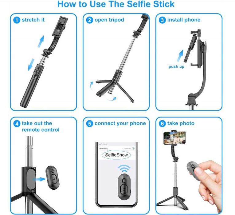 Selfie-stick SelfieShow Q01 czarny