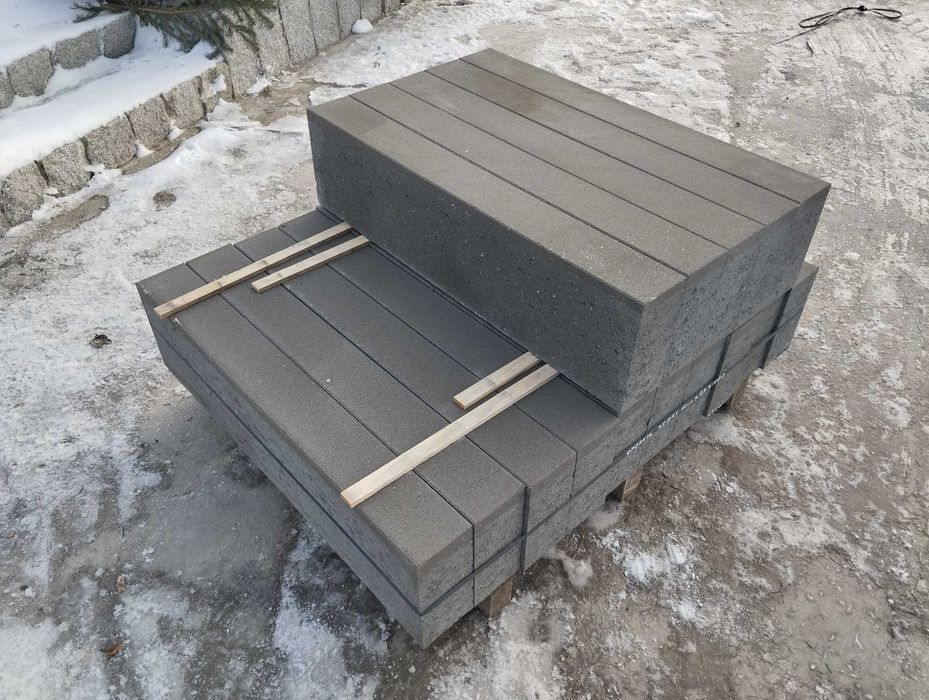 Opornik Betonowy duża palisada mur oporowy podwyższenie murek schody