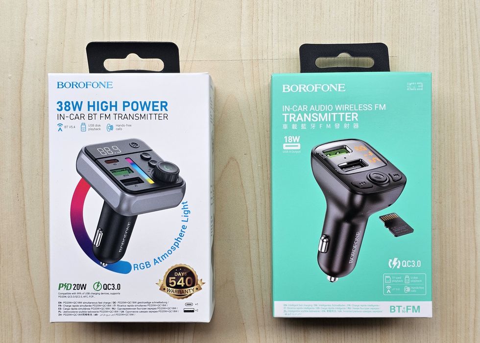 FM модулятор блютуз; Трансмітер ФМ в авто, з зарядкою; Hoco, Baseus