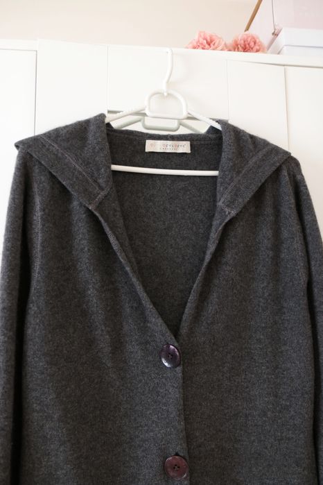 Sweter kardigan FTC Cashmere prawie 100% kaszmir M repeat z kapturem