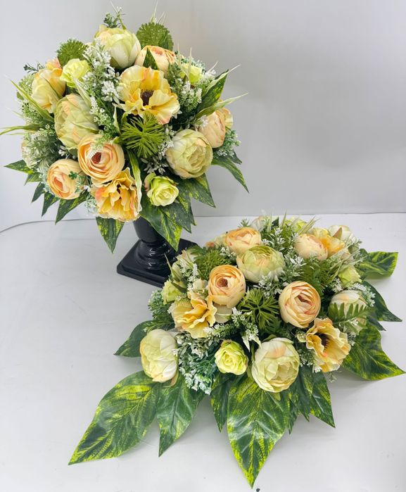 Komplet na grób stroik i bukiet na cmentarz