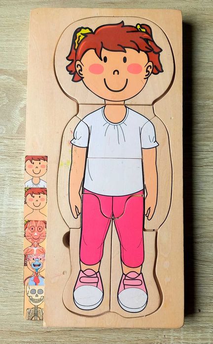 Playtive drewniane puzle, edukacyjna, strojenie ciała