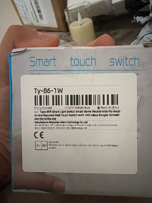 Interruptor Inteligente Tátil Wi-Fi Tuya / Smart Life (Novo)