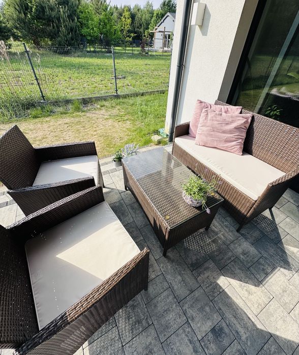Meble ogrodowe sofa stolik fotele kanapa zestaw na taras