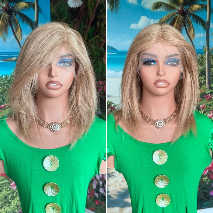 Натуральный парик имитация кожи славянка детские светло русые волосы