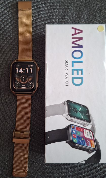 Smartwatch HK28 AMOLED rozmowy bluetooth wiele trybów dodatkowa opaska