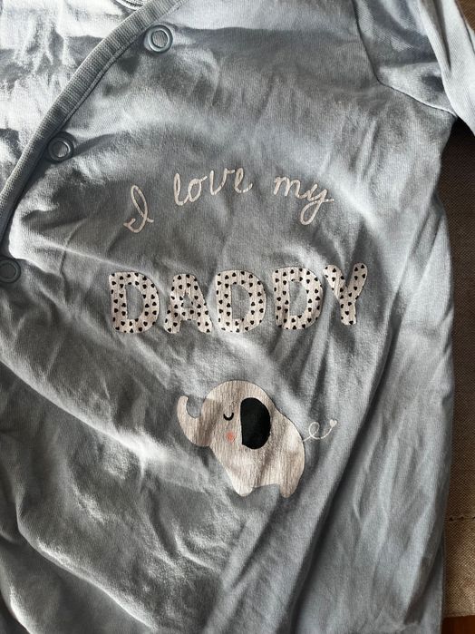 Pajacyki niemowlęce na zatrzaski i love mummy i love daddy 74 kocham