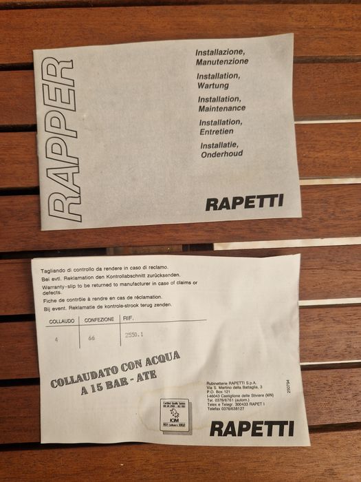 Torneira monocomando Rapetti