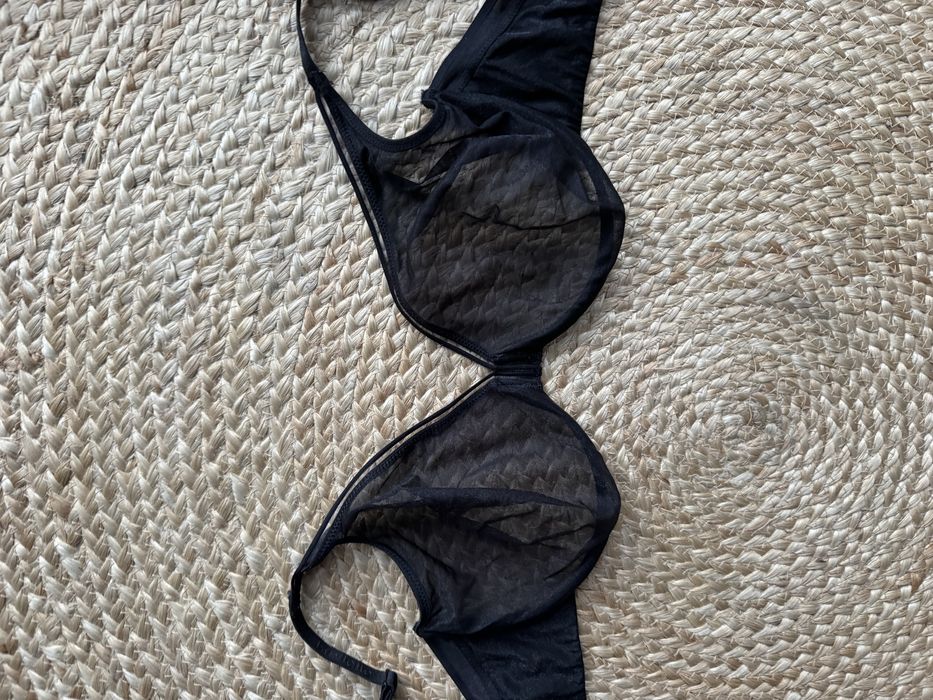 transparentny stanik czarny 85 D