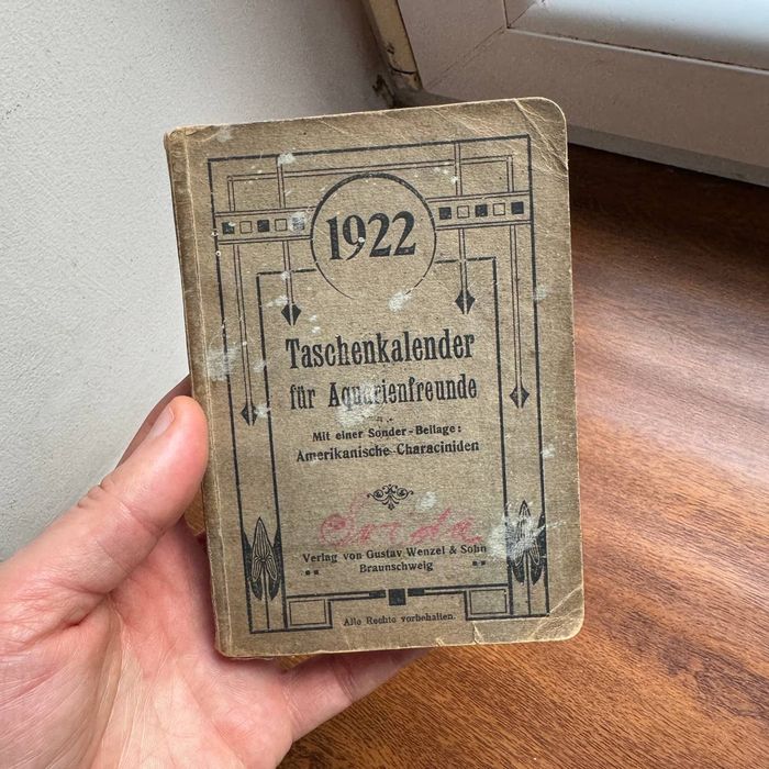 Kalendarz kieszonkowy dla miłośników akwarystyki 1922 rok