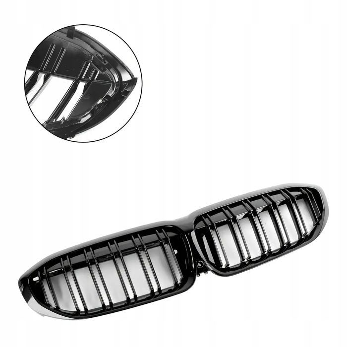 Atrapy Nerki Grill BMW Seria 3 G20 G21 2018-2021 Przed Lift Czarny Połysk