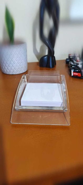 Desk Set Acrílico com 200 folhas / Suporte Cartões e Cartas