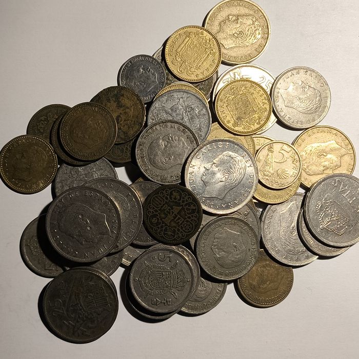 Lote de moedas de Espanha [55 moedas]