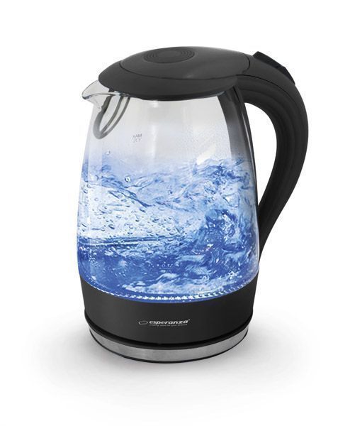 Elektryczny czajnik szklany LED Esperanza SALTO ANGEL 1.7L czarny