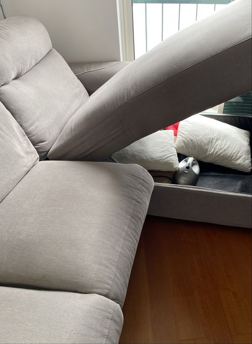 Sofa 3 lugares com chaise longue e arrumacao