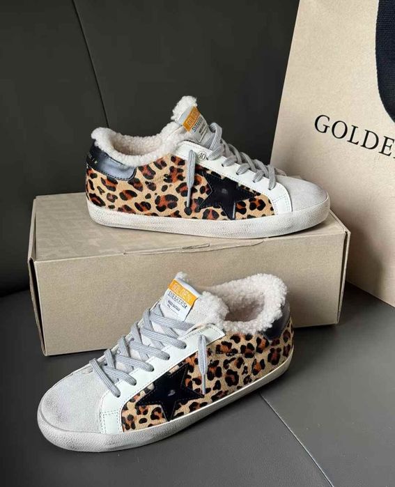 Кеди жіночі зимові Golden Goose леопардові кросівки 39