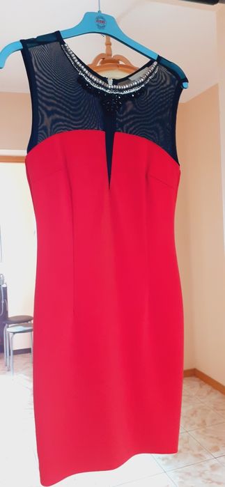 Czerwona sukienka mini S/M, elegancka sukienka wieczorowa, ołówkowa