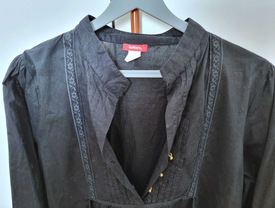 Túnica preta 100% algodão Lefties, tamanho XL