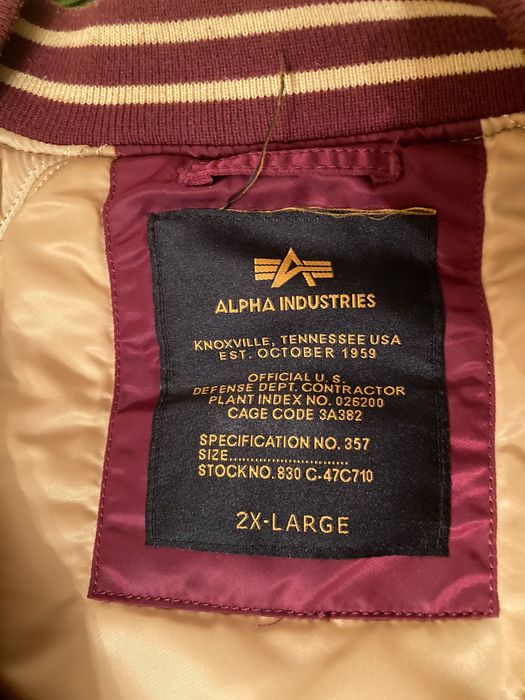 Alpha Industries Japan Souvenir Jacket Bomberka Burgundy 2XL, jak nowa