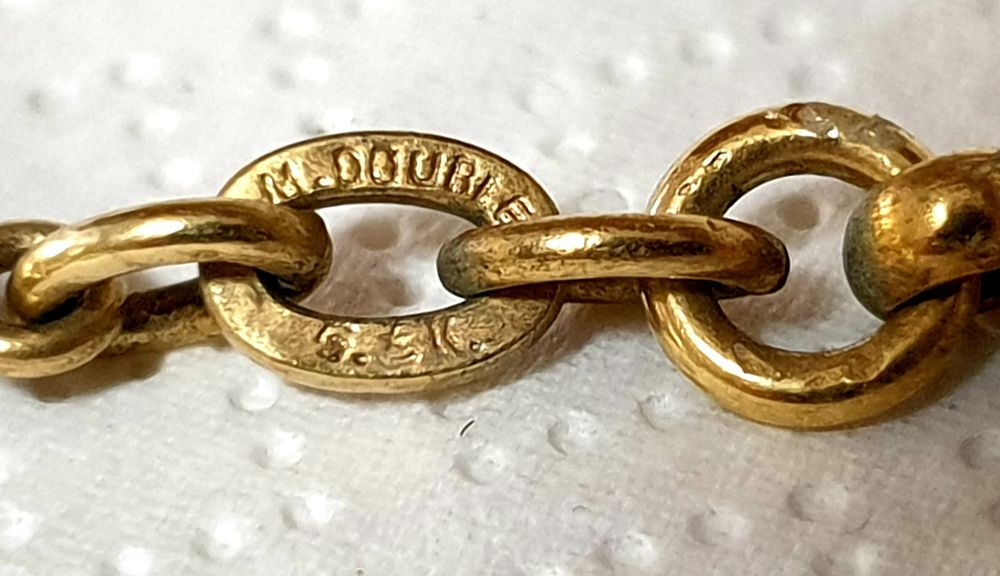 Fantástica antiga chatelaine de relógio de bolso com plaque de ouro