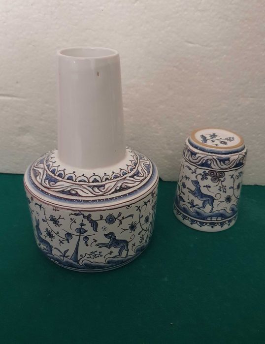 Garrafa e Copo de Cerâmica, Arcer, Coimbra, Séc. XVII