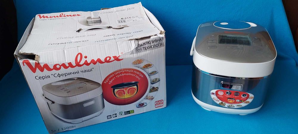 Мультиварка Moulinex MK805 E32 сферична чаша ідеальний стан 69 програм