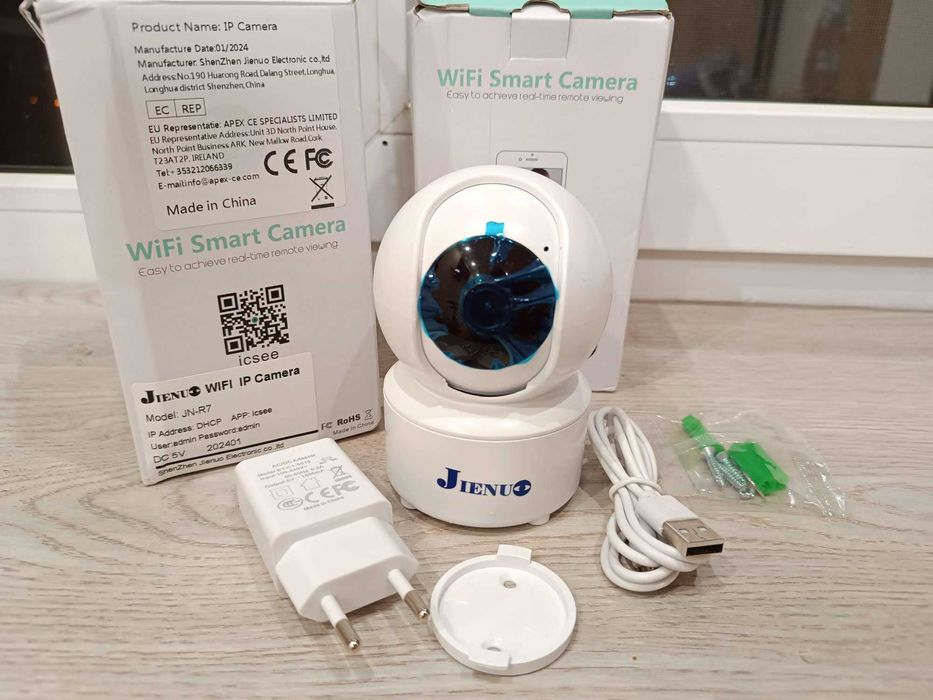 JIENUO 2 MP, IP-камера Wi-Fi, AI, Ночное видение, icsee, НОВАЯ
